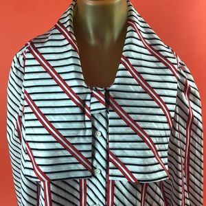 Vintage Black and Red Striped Sailor Blouse sz 12